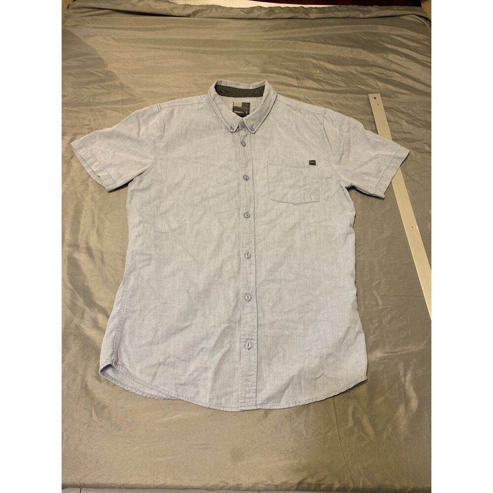 Oneill Shirt Mens Large Blue Button Down Short Sleeve Surfer Beach